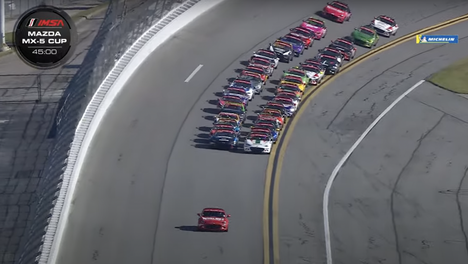 Mazda MX-5 Cup field, prior to crash